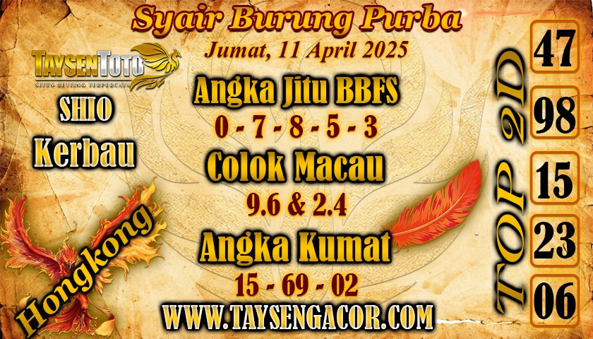 Syair Burung Purba HK Hari Jumat, 11 April 2025