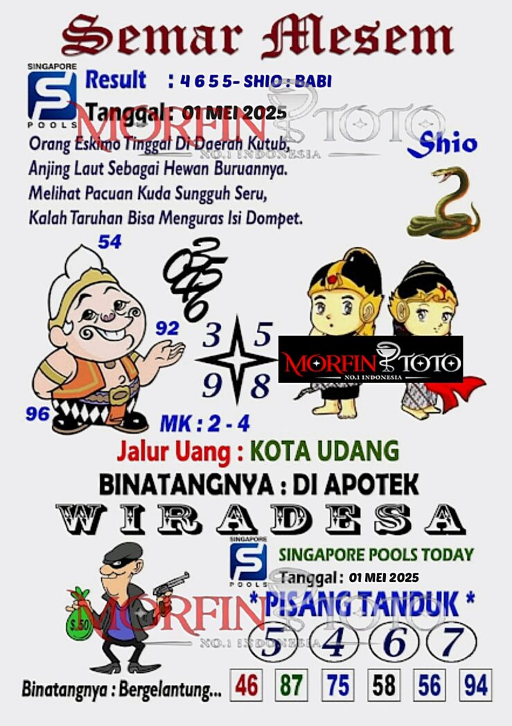 SYAIR TOGEL SEMAR MESEM  SINGAPORE 01 MEI 2025