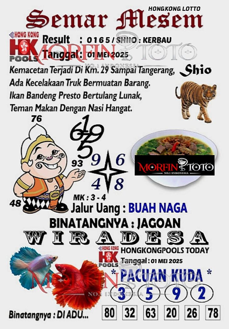 SYAIR TOGEL SEMAR MESEM  HONGKONG LOTTO 01 MEI 2025