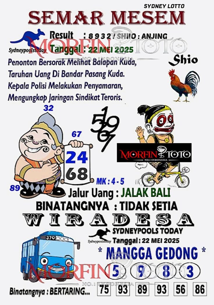 SYAIR TOGEL SEMAR MESEM  SYDNEY LOTTO 22 MEI 2025