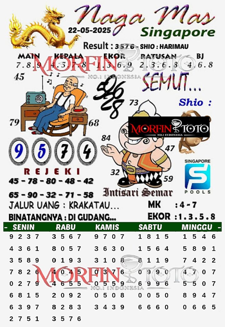 SYAIR TOGEL NAGA MAS  SINGAPORE 22 MEI 2025