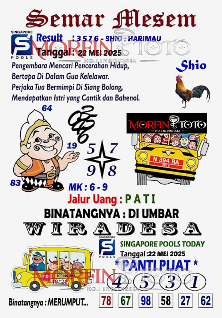 SYAIR TOGEL SEMAR MESEM  SINGAPORE 22 MEI 2025