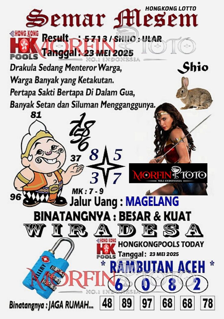 SYAIR TOGEL SEMAR MESEM  HONGKONG LOTTO 23 MEI 2025