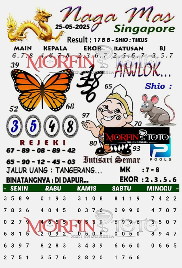 SYAIR TOGEL NAGA MAS  SINGAPORE 25 MEI 2025