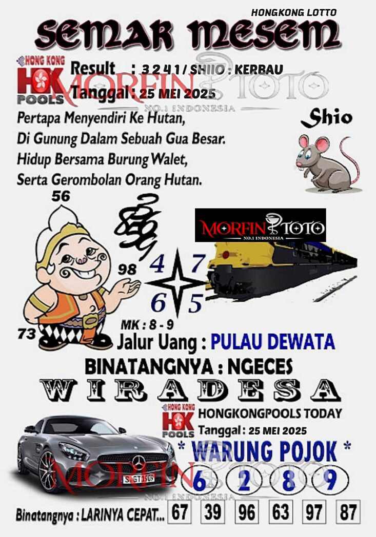 SYAIR TOGEL SEMAR MESEM  HONGKONG LOTTO 25 MEI 2025