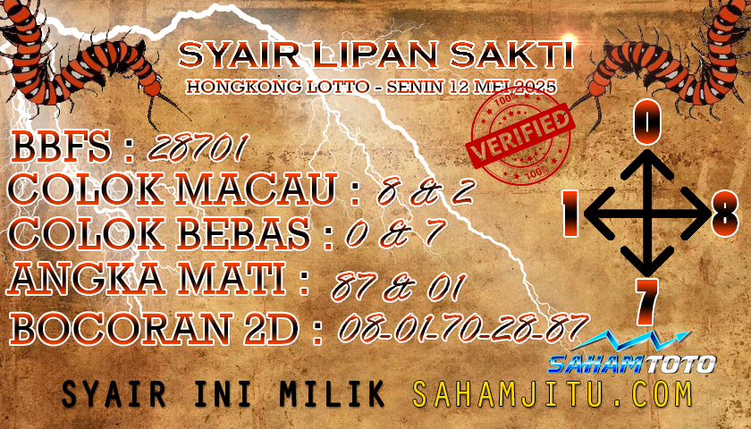 Syair Lipan Sakti HONGKONG LOTTO Hari Ini Senin 12 Mei 2025