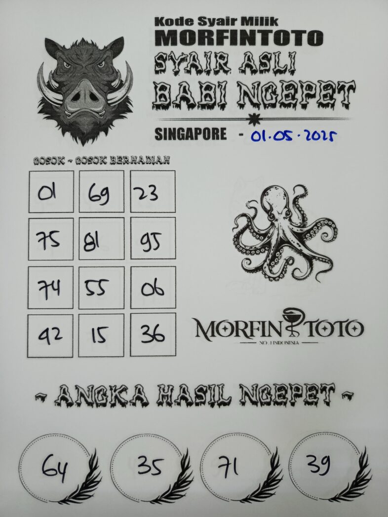 SYAIR TOGEL BABI NGEPET SINGAPORE 01 MEI 2025