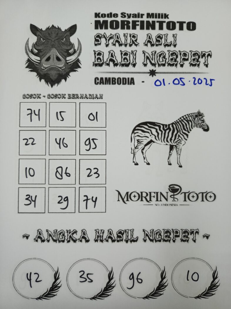 SYAIR TOGEL BABI NGEPET  CAMBODIA 01 MEI 2025