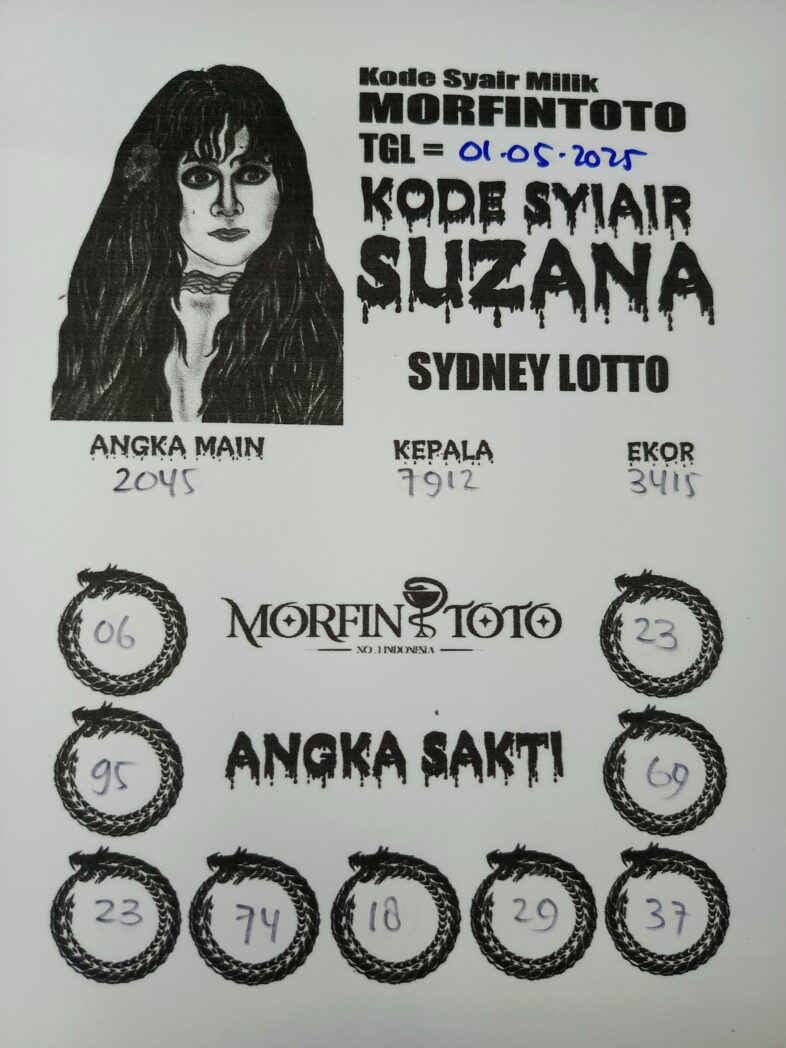 SYAIR TOGEL SUZANA  SYDNEY LOTTO 01 MEI 2025