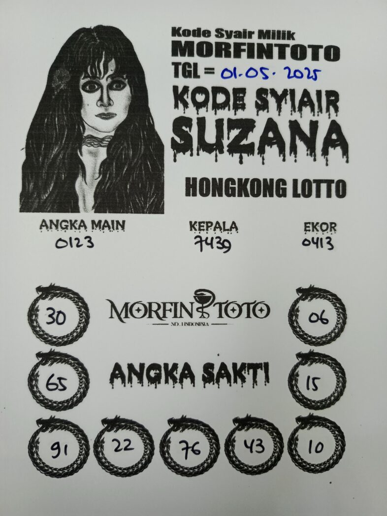 SYAIR TOGEL SUZANA  HONGKONG LOTTO 01 MEI 2025