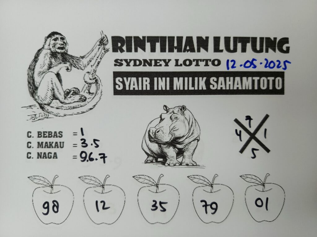 Syair Rintihan Lutung SYDNEY LOTTO Hari Ini Senin 12 Mei 2025