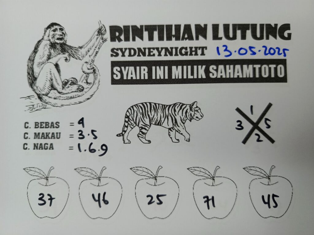 Syair Rintihan Lutung SydneyNight Hari ini Selasa, 13 Mei 2025
