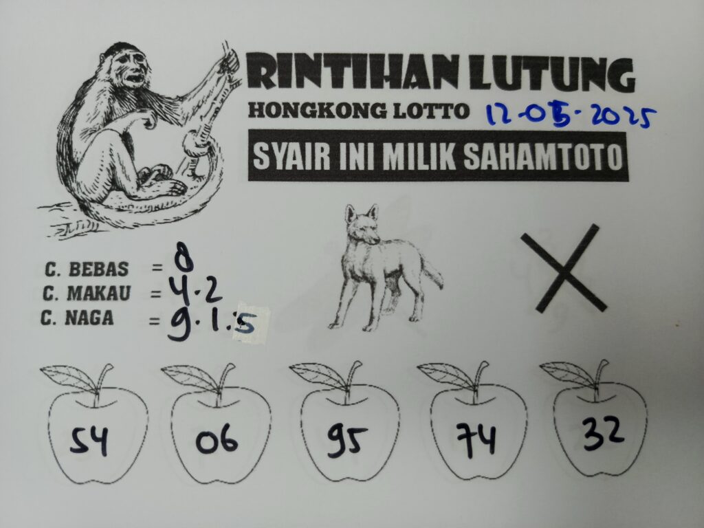 Syair Rintihan Lutung HONGKONG LOTTO Hari Ini Senin 12 Mei 2025