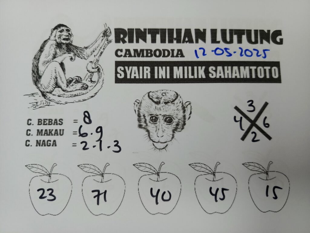 Syair Rintihan Lutung Cambodia pools Hari Ini Senin 12 Mei 2025