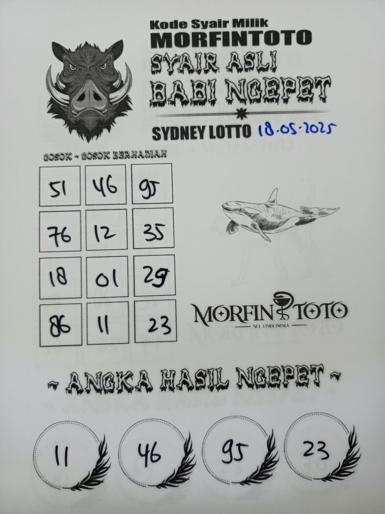 SYAIR TOGEL BABI NGEPET SYDNEY LOTTO 18 MEI 2025