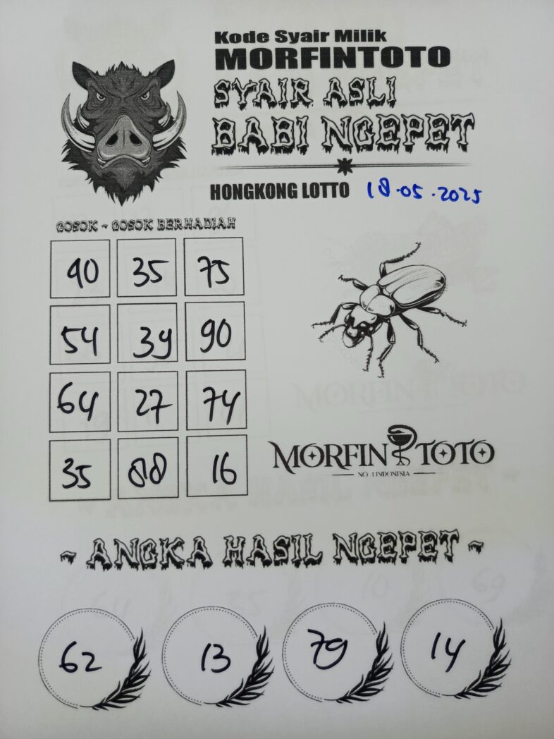 SYAIR TOGEL BABI NGEPET HONGKONG LOTTO 18 MEI 2025