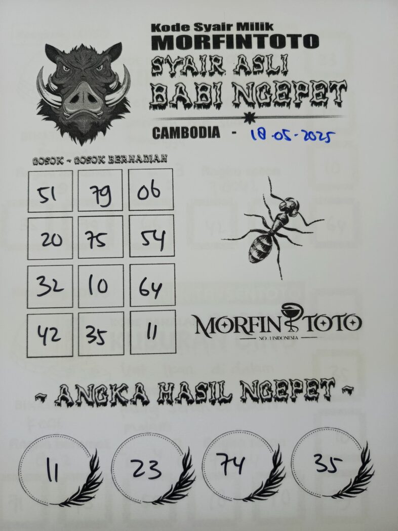 SYAIR TOGEL BABI NGEPET  CAMBODIA 18 MEI 2025