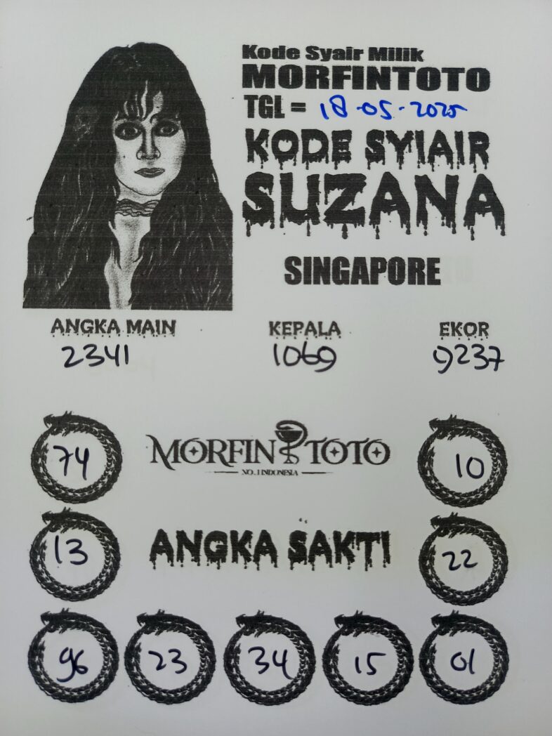 SYAIR TOGEL SUZANA  SINGAPORE 18 MEI 2025