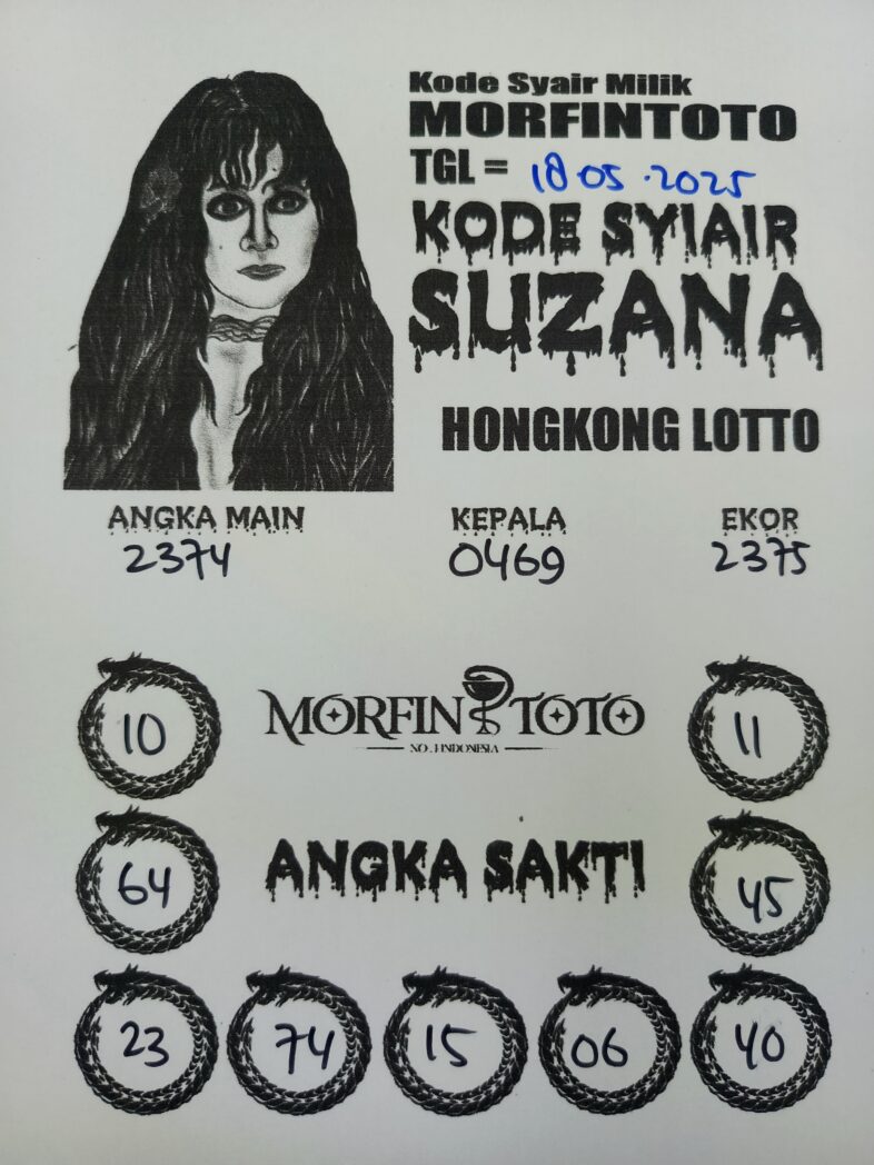 SYAIR TOGEL SUZANA  HONGKONG LOTTO 18 MEI 2025