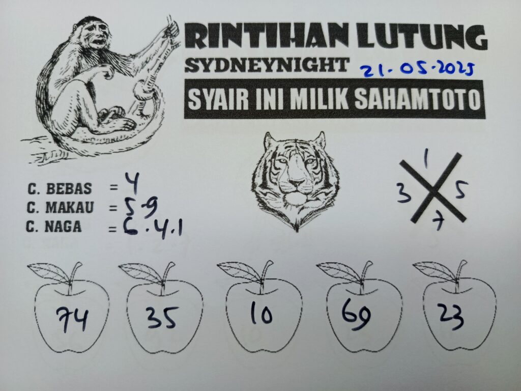 Syair Rintihan Lutung SydneyNight Hari ini Rabu, 21 Mei 2025