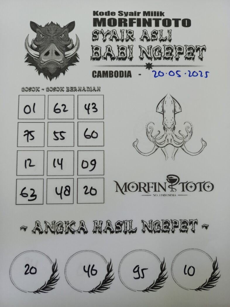SYAIR TOGEL BABI NGEPET  CAMBODIA 20 MEI 2025