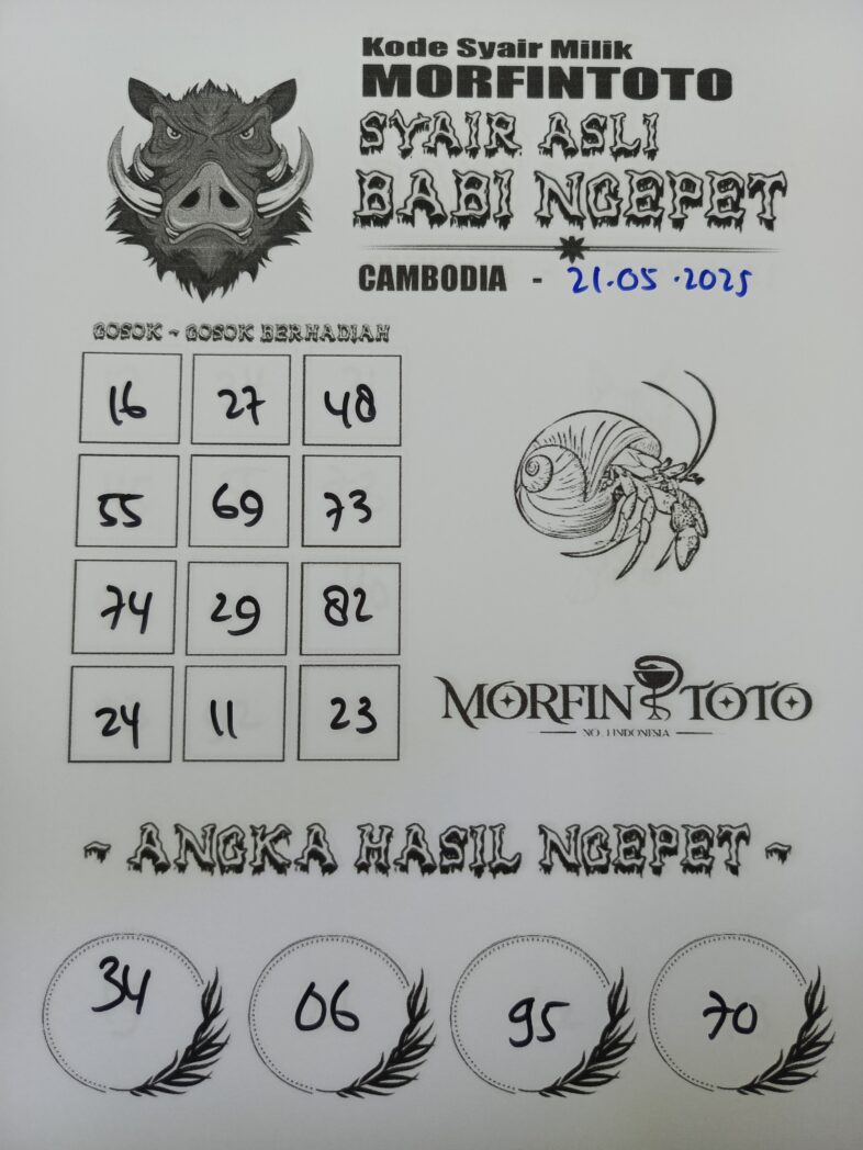 SYAIR TOGEL BABI NGEPET  CAMBODIA 21 MEI 2025