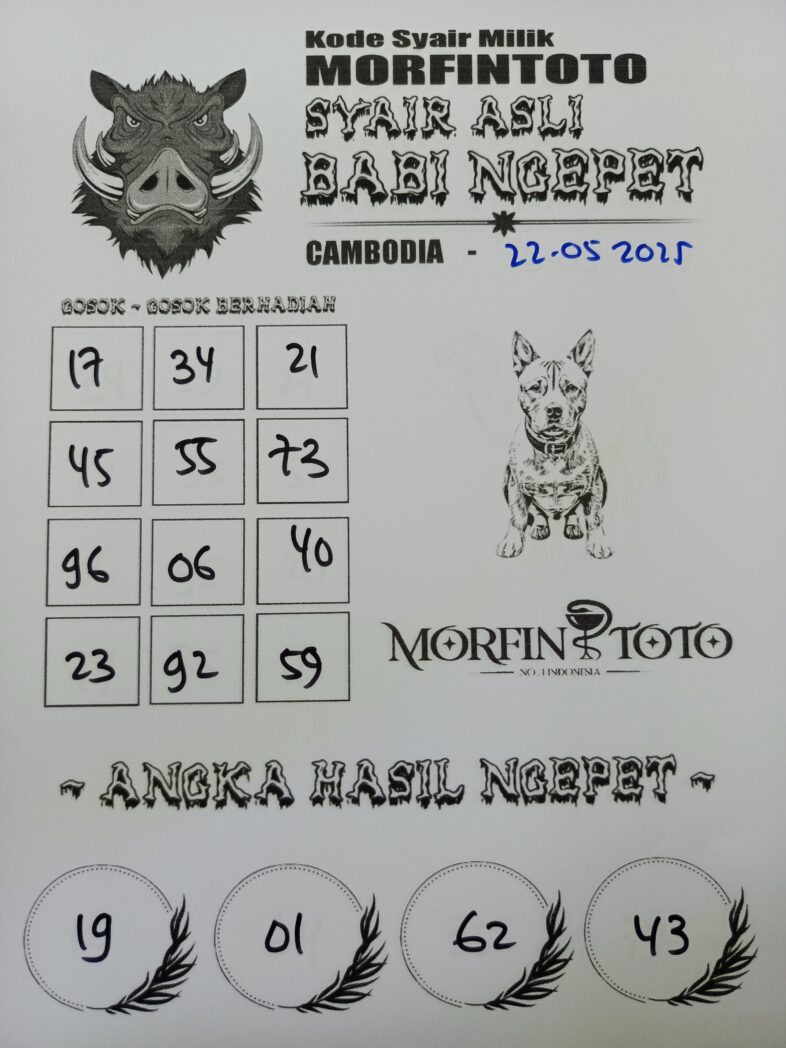 SYAIR TOGEL BABI NGEPET  CAMBODIA 22 MEI 2025