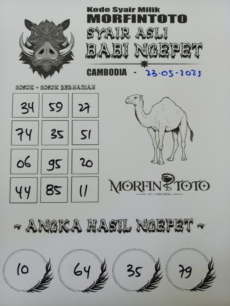SYAIR TOGEL BABI NGEPET  CAMBODIA 23 MEI 2025