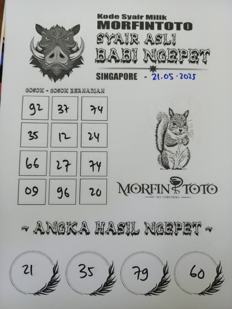 SYAIR TOGEL BABI NGEPET SINGAPORE 21 MEI 2025