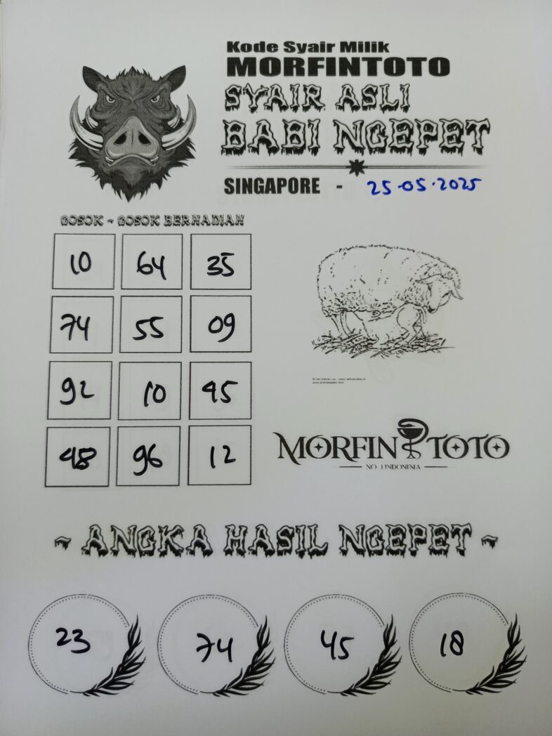 SYAIR TOGEL BABI NGEPET SINGAPORE 25 MEI 2025
