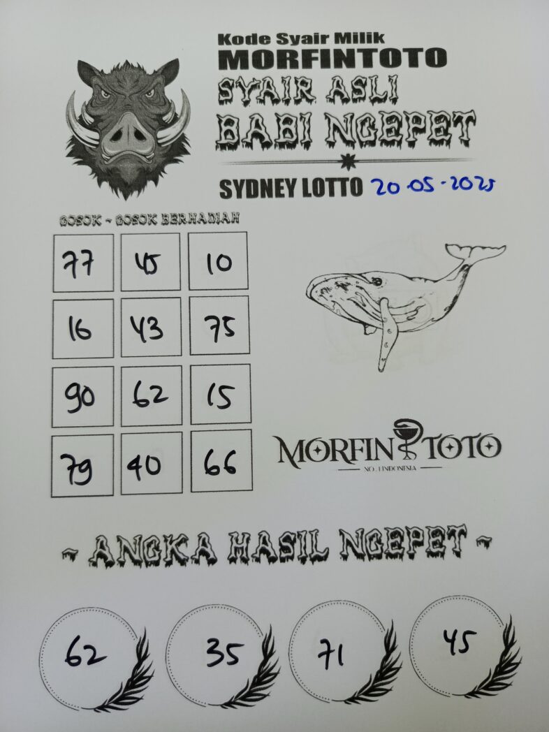 SYAIR TOGEL BABI NGEPET SYDNEY LOTTO 20 MEI 2025