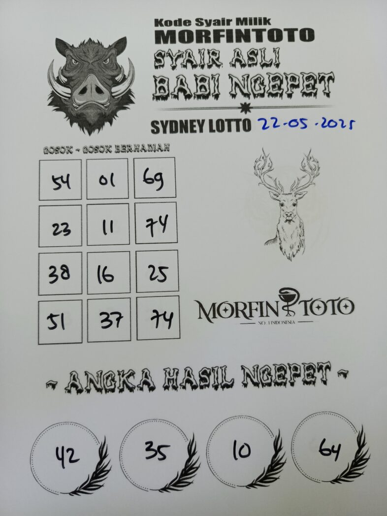 SYAIR TOGEL BABI NGEPET SYDNEY LOTTO 22 MEI 2025
