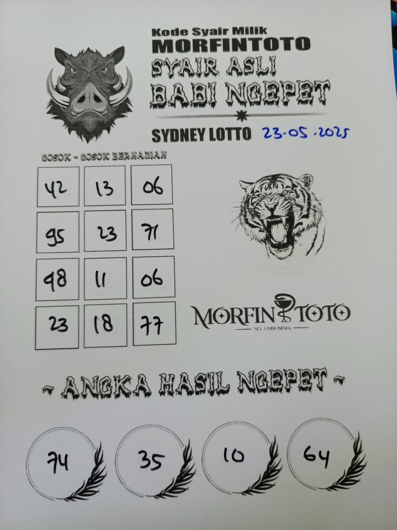 SYAIR TOGEL BABI NGEPET SYDNEY LOTTO 23 MEI 2025