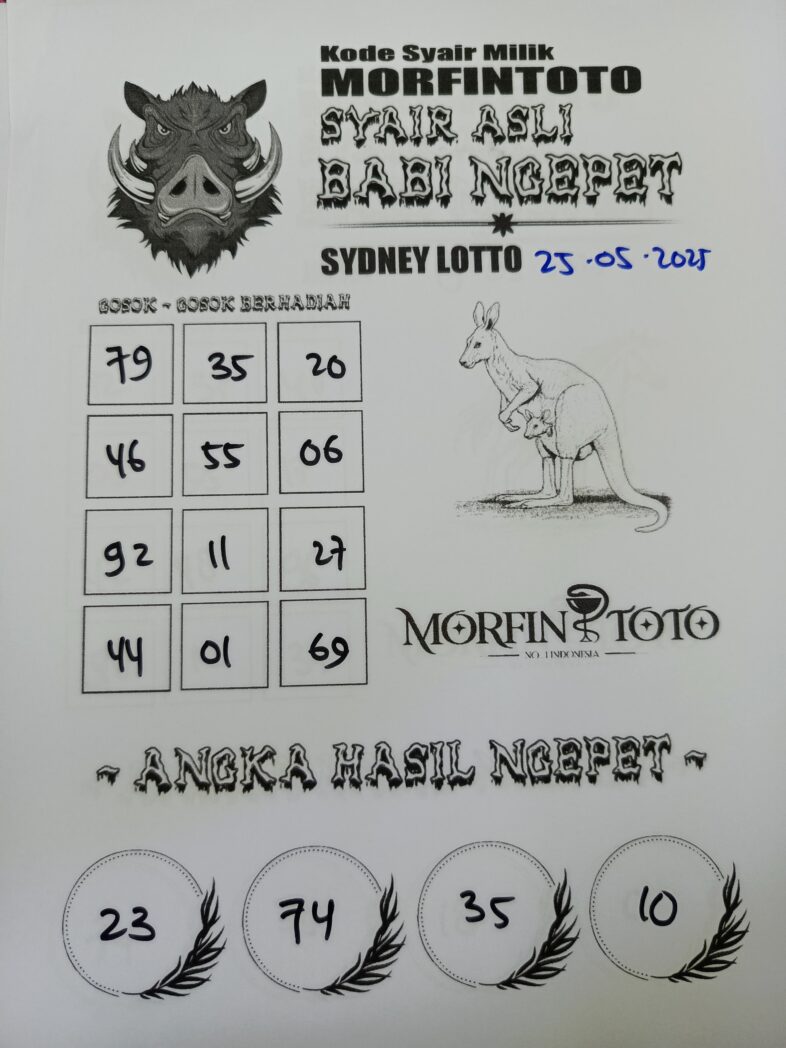 SYAIR TOGEL BABI NGEPET SYDNEY LOTTO 25 MEI 2025