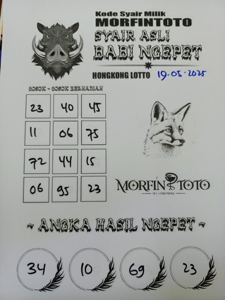 SYAIR TOGEL BABI NGEPET HONGKONG LOTTO 19 MEI 2025