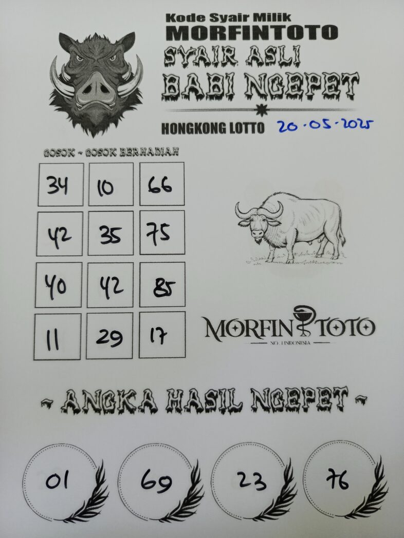SYAIR TOGEL BABI NGEPET HONGKONG LOTTO 20 MEI 2025