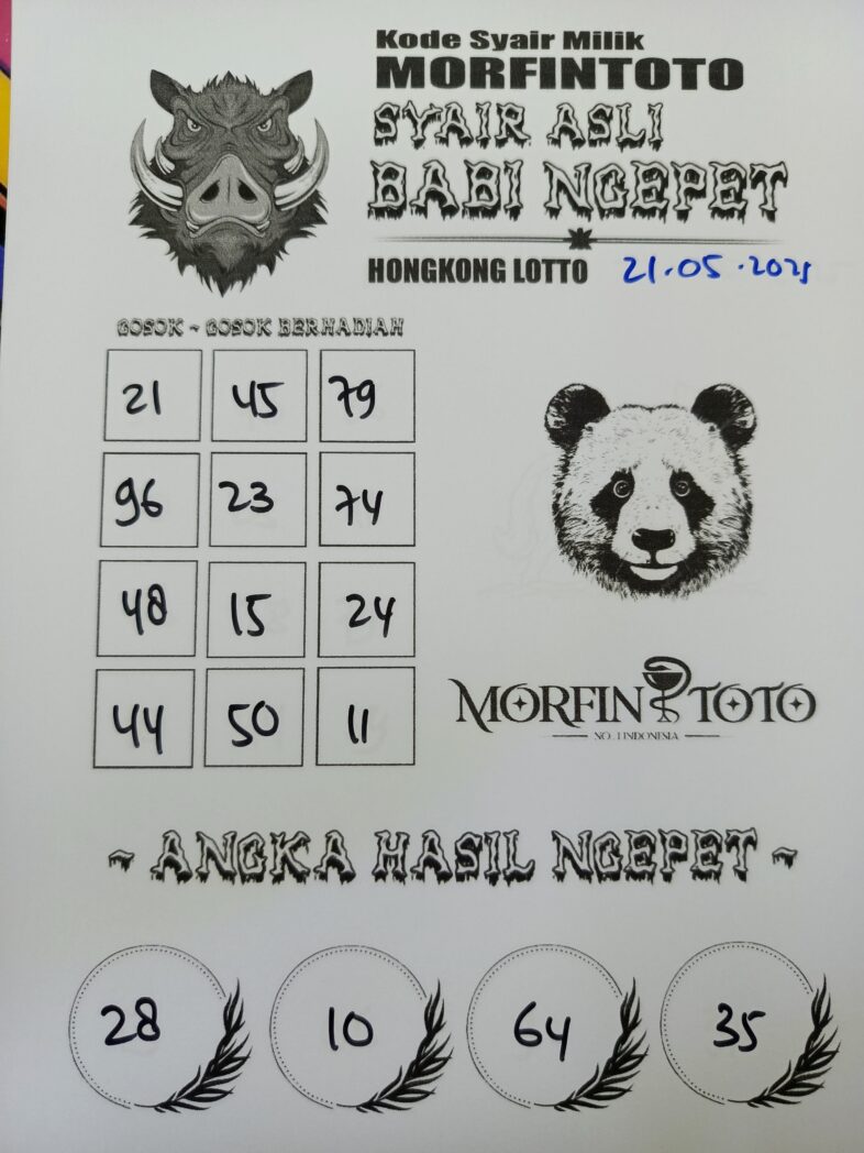 SYAIR TOGEL BABI NGEPET HONGKONG LOTTO 21 MEI 2025