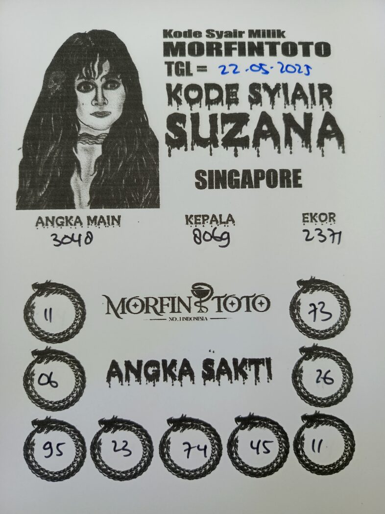 SYAIR TOGEL SUZANA  SINGAPORE 22 MEI 2025