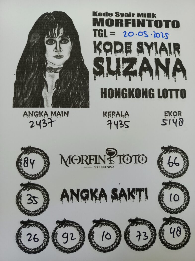 SYAIR TOGEL SUZANA  HONGKONG LOTTO 20 MEI 2025