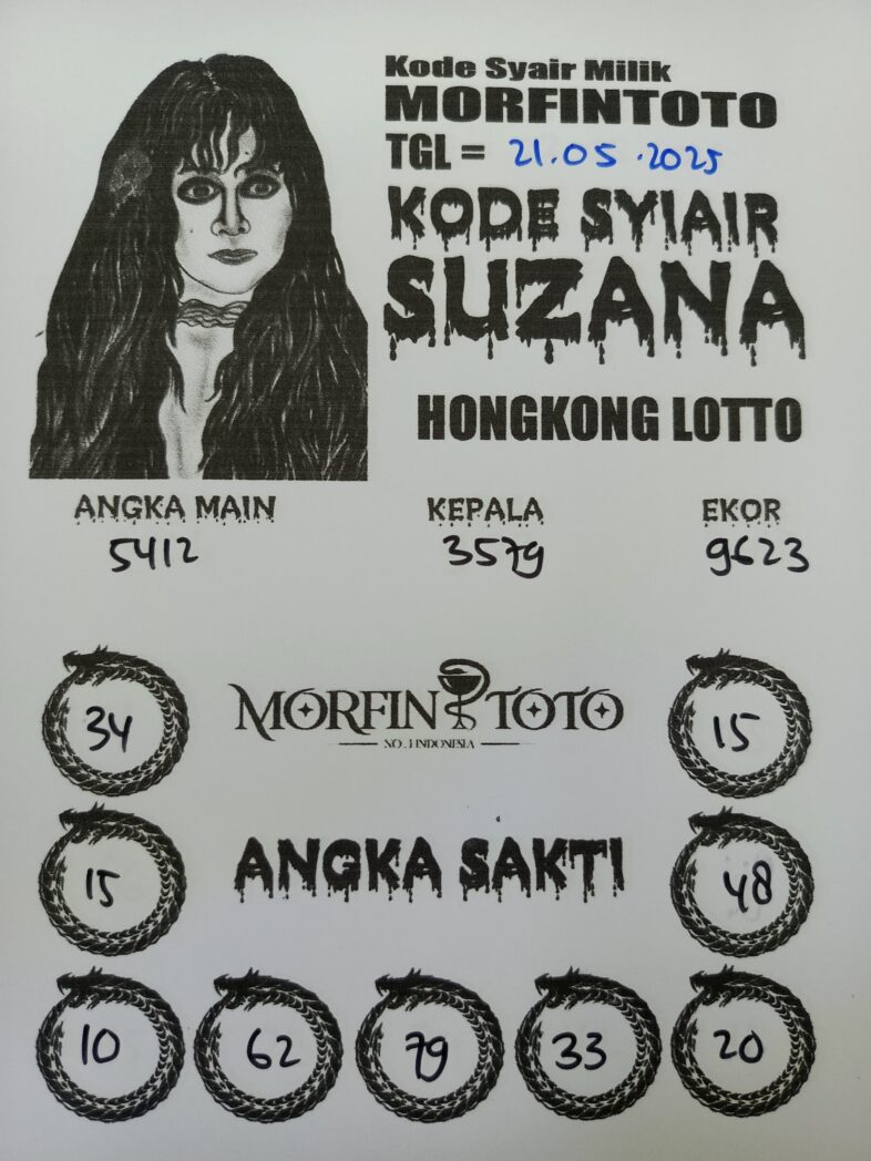 SYAIR TOGEL SUZANA  HONGKONG LOTTO 21 MEI 2025