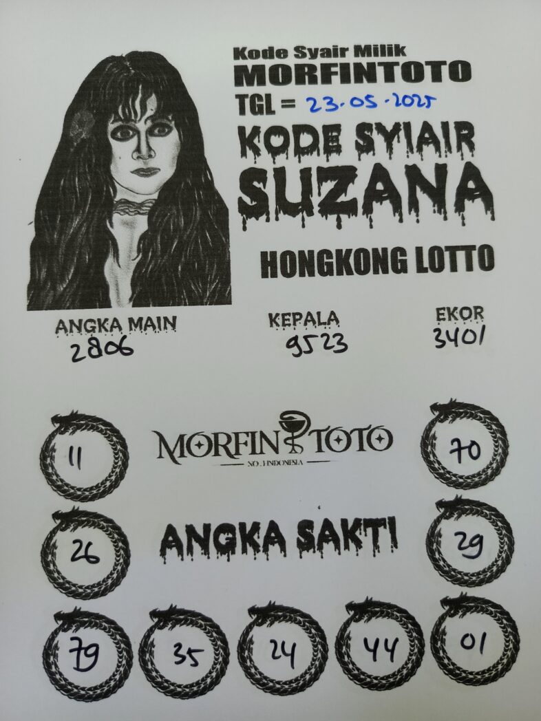 SYAIR TOGEL SUZANA  HONGKONG LOTTO 23 MEI 2025