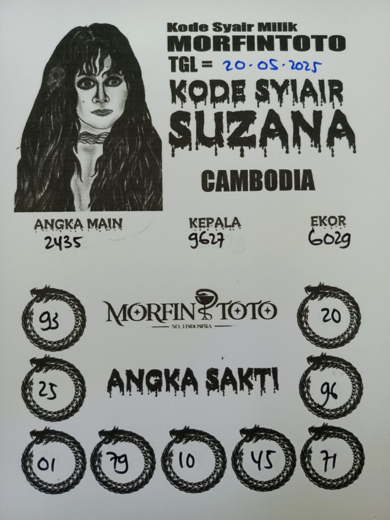 SYAIR TOGEL SUZANA  CAMBODIA 20 MEI 2025