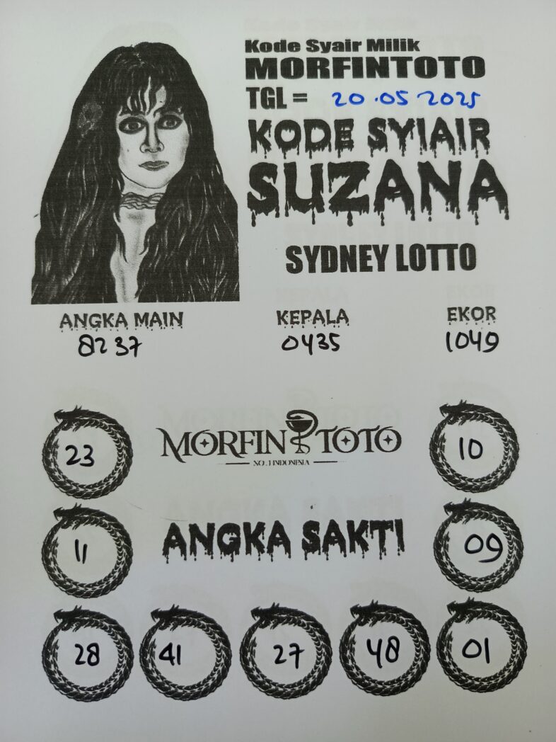 SYAIR TOGEL SUZANA  SYDNEY LOTTO 20 MEI 2025