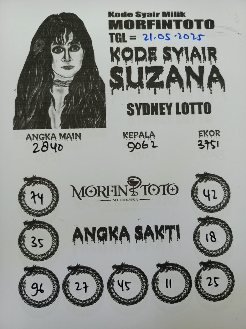 SYAIR TOGEL SUZANA  SYDNEY LOTTO 21 MEI 2025