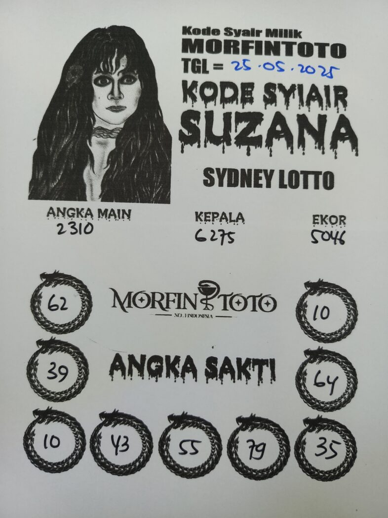 SYAIR TOGEL SUZANA SYDNEY LOTTO 25 MEI 2025