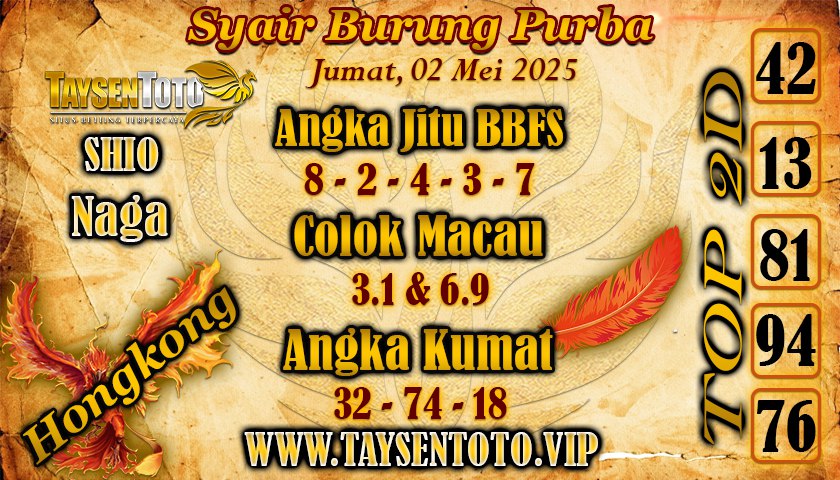Syair Burung Purba HK Hari Jumat, 02 Mei 2025