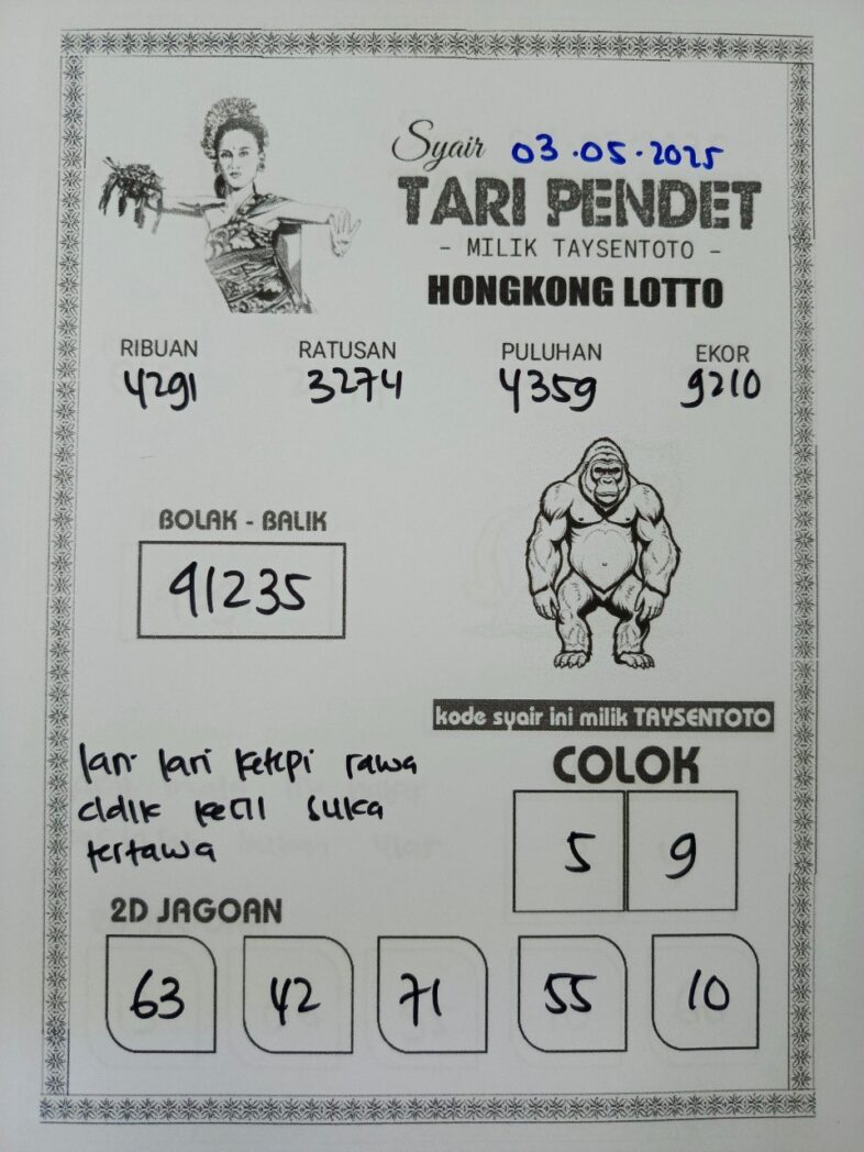 Syair Tari Pendet HK Hari Sabtu, 03 Mei 2025