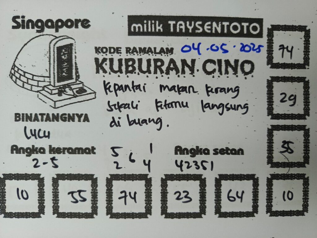 Syair Kuburan Cino SGP Hari ini Minggu, 04 Mei 2025