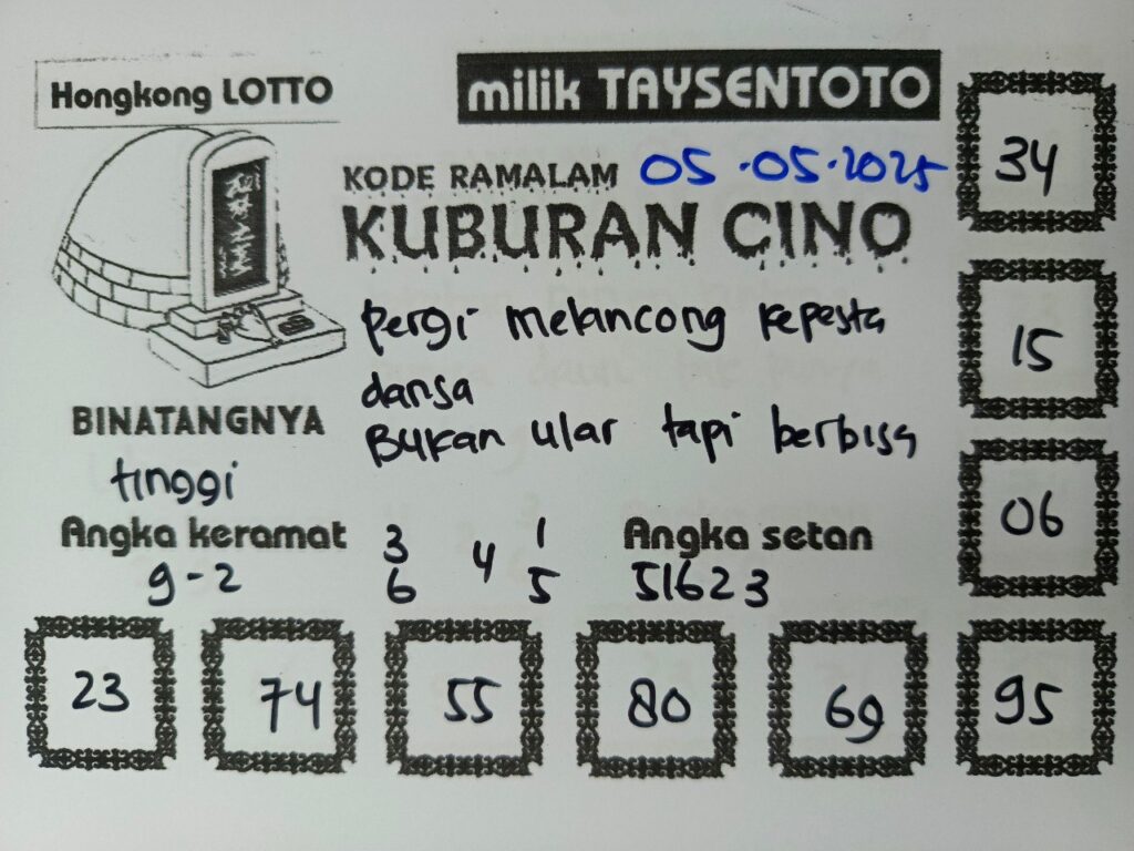 Syair Kuburan Cino HK Hari Senin, 05 Mei 2025