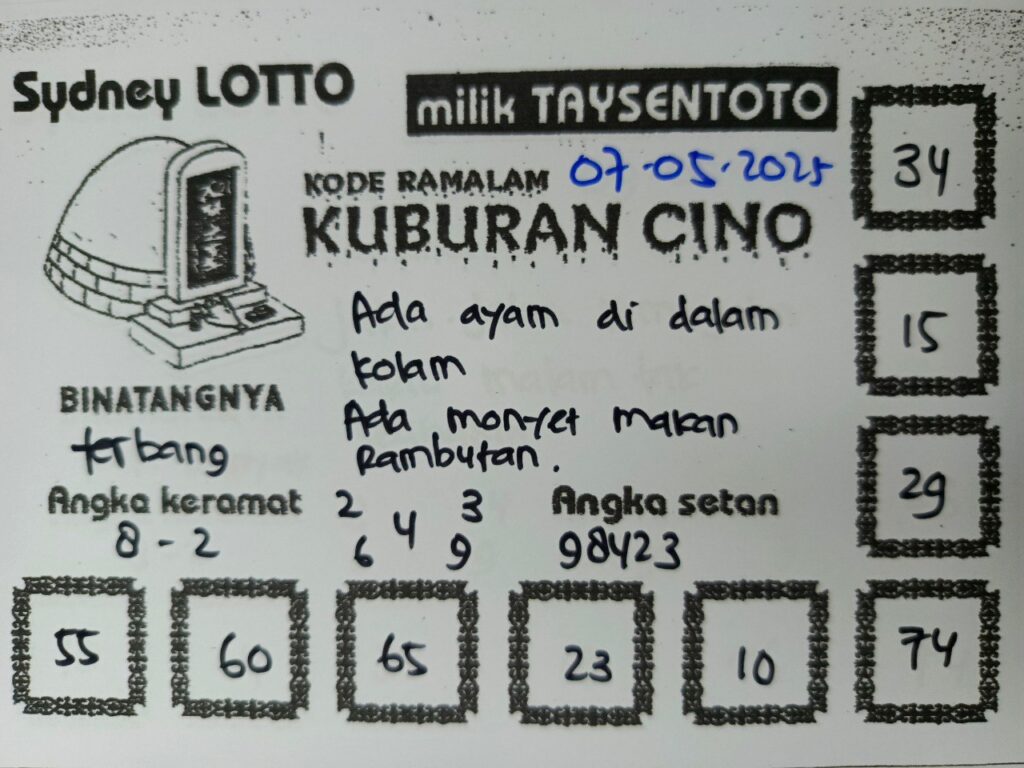 Syair Kuburan Cino Sydney Hari ini Rabu, 07 Mei 2025